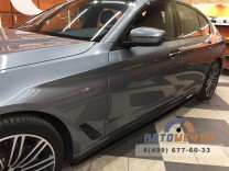 Накладки под пороги (Лезвия, ЧЕРНЫЙ ЛАК) BMW 5-series (G30). Аналог накладок М-порогов (OEM 51192447015 и 51192447016)-6